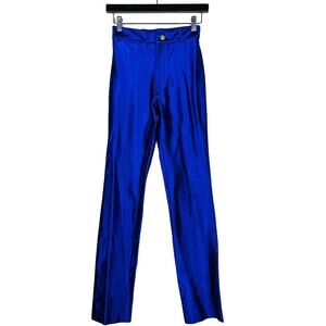 Neiman Marcus Skins x RGB Satin Scuba Pant Raw Hem Straight Leg Indigo - XXS